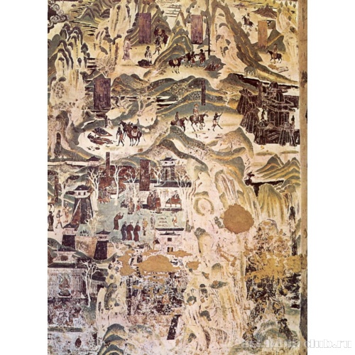 Иллюстрация к «Сутре Лотоса». Фрагмент настенной росписи пещерного монастыря Цяньфодун (Дуньхуан)