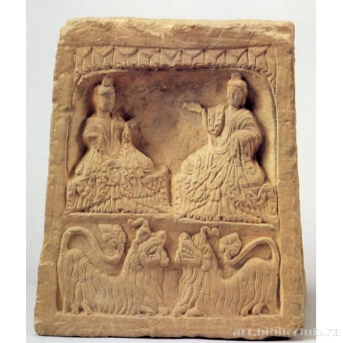 Рельеф с изображением бодхисатв