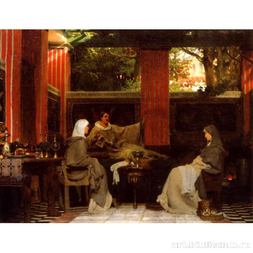 Венанций Фортунат читает свои стихи Радегонде Шестой