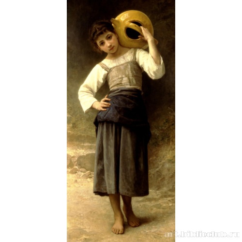 Девушка, идущая к фонтану