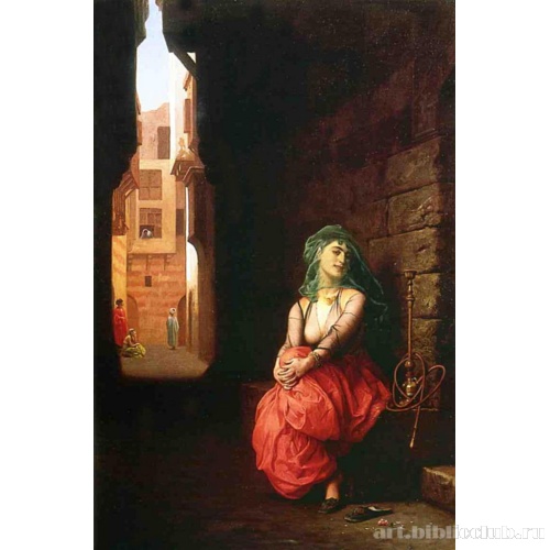 Молодая арабская женщина  с кальяном