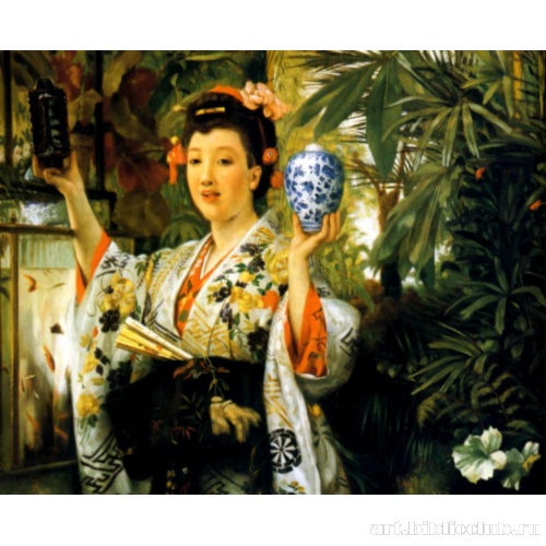 Японка с вазой в руках
