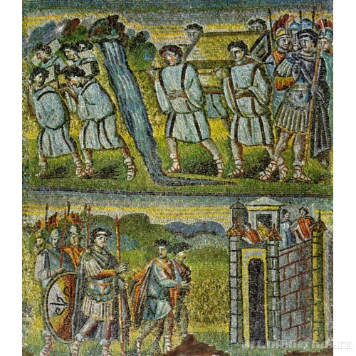 Базилика Санта Мария Маджоре. Левиты несут ковчег Завета и Разрушение Иерихона