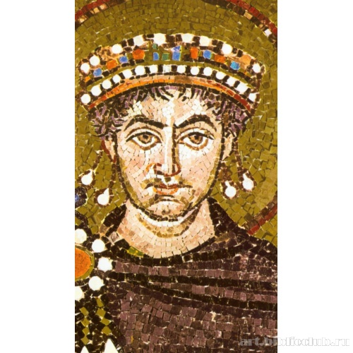 Базилика Сан Витале. Император Юстиниан со свитой. Фрагмент