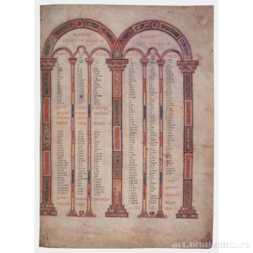 Библия. Royal MS l E VI, f.5. Таблицы канонов