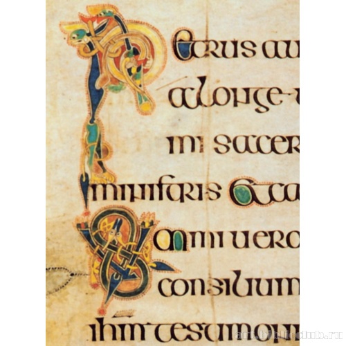 Инициал «P» с кошкой, птицей и змеей и инициал  «S» со змеей