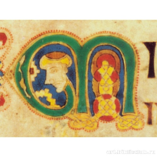 Инициал с лицом монаха