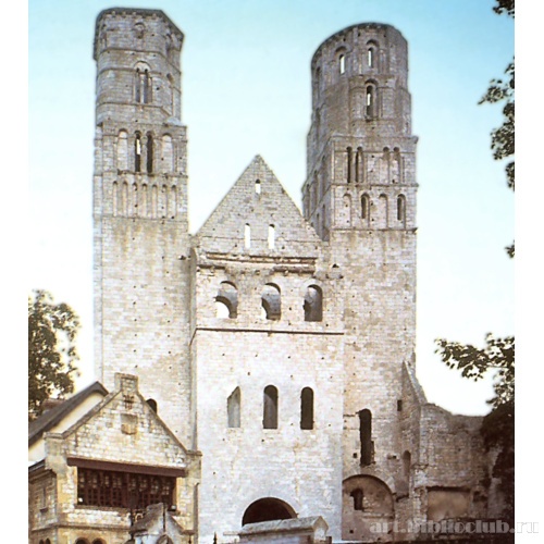 Церковь аббатства Нотр-Дам в Жюмьеже. Западный фасад