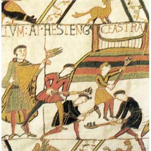 Вильгельм смотрит на строительство лагеря в Гастингсе