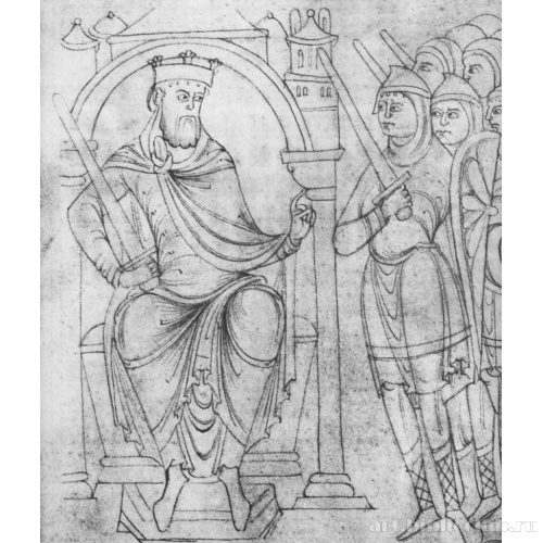 Страница из Первой Книги Маккавеев. Антиох устанавливает языческий культ