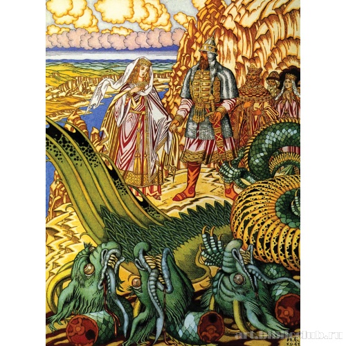 Добрыня Никитич освобождает от Змея Горыныча Забаву Путятичну