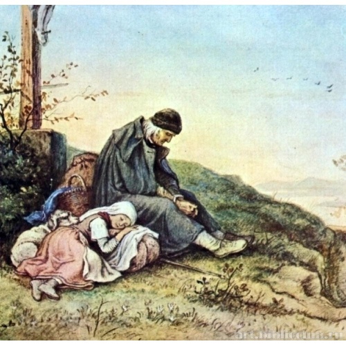 Отдых у придорожного распятия