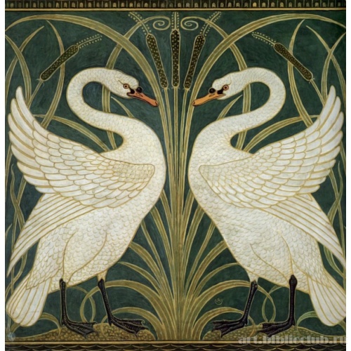 Эскиз обоев «Лебеди»