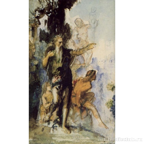 Моисей снимает сандалии, увидев Землю Обетованную