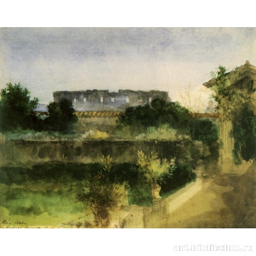 Римские руины: вид на Колизей из сада Ангеликума