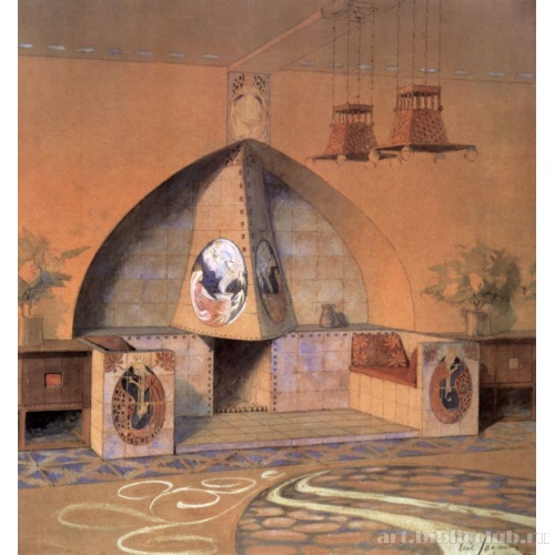 Вестибюль помещичьего дома усадьбы «Суур-Мериоки». Эскиз проекта