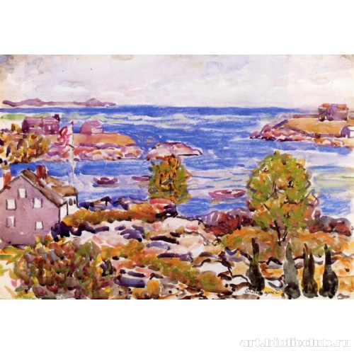 Дом с флагом в бухте