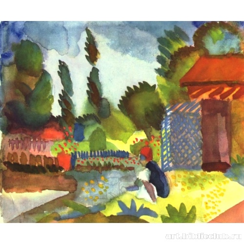 Тунисский пейзаж с сидящим арабом