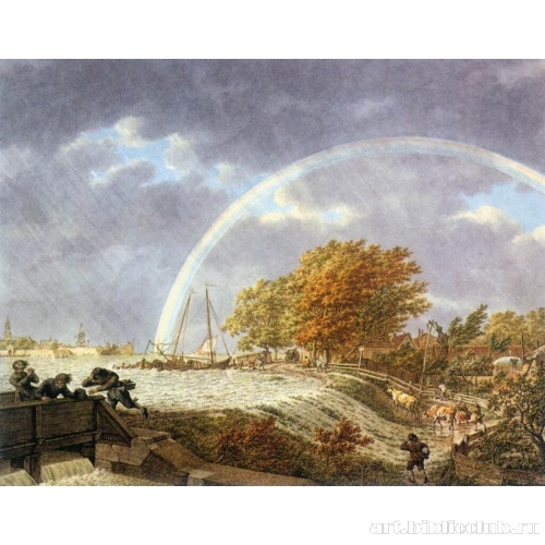 Осенний пейзаж с радугой