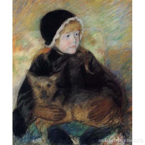 Эллен Кессет с большой собакой