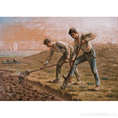 Двое вскапывают землю