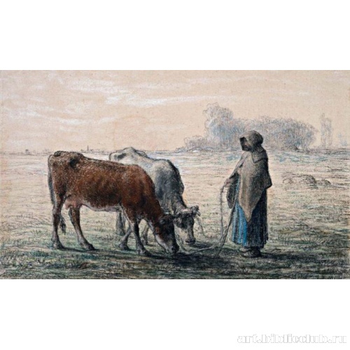 Крестьянская девушка с двумя коровами