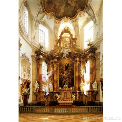 Интерьер церкви Фирцейнхайлиген. Вид на восточный алтарь
