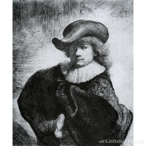 Автопортрет (Рембрандт в мягкой шляпе и меховом плаще)