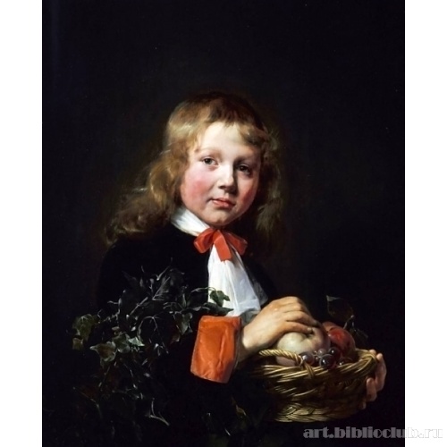 Мальчик с корзинкой фруктов