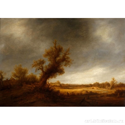 Пейзаж со старым дубом