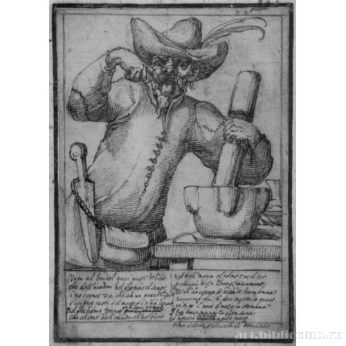 Мужчина в шляпе с мягкими полями со ступкой