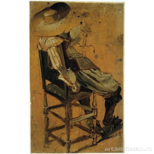 Сидящий человек с мечом