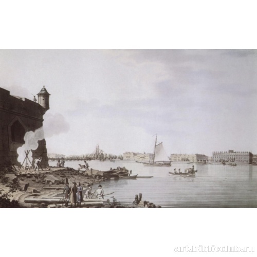 Вид на Дворцовую набережную от Петропавловской крепости