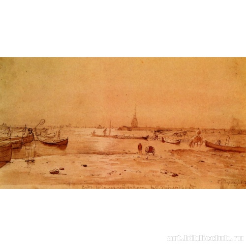 Вид в Галерной гавани в Санкт-Петербурге