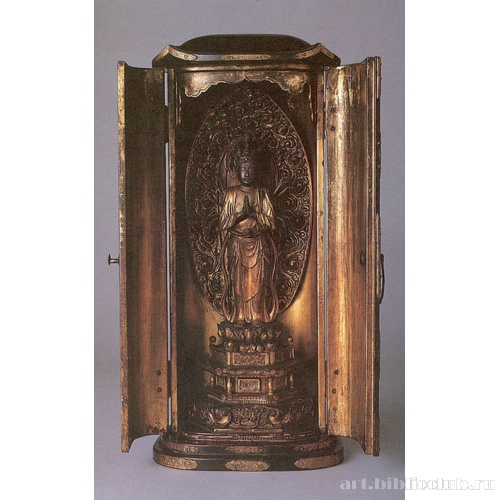 Маленький реликварий с фигуркой боддисаттвы Сэндзю Каннон