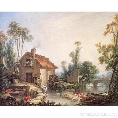 Пейзаж с водяной мельницей