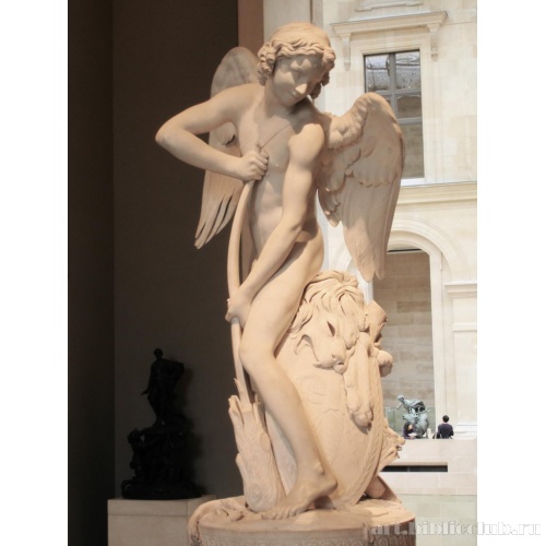 Амур вырезает лук из палицы Геркулеса