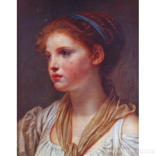 Портрет юной девушки с голубой лентой