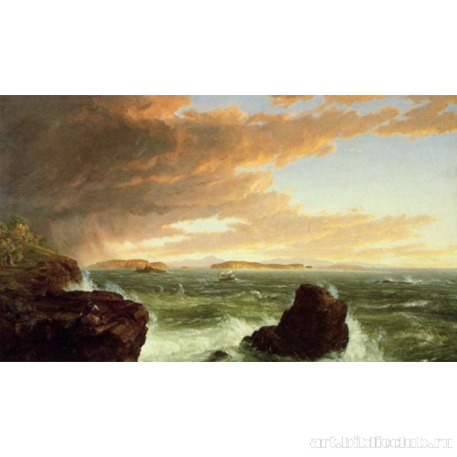 Вид на залив Француза с острова Маунт Дезерт после бури