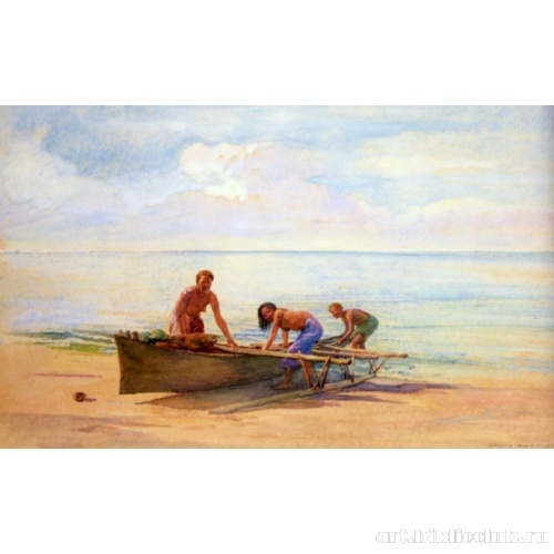 Женщины в каноэ. Самоа