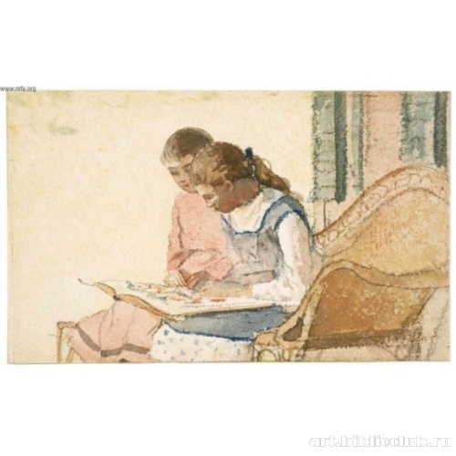 Две девочки смотрят в книгу