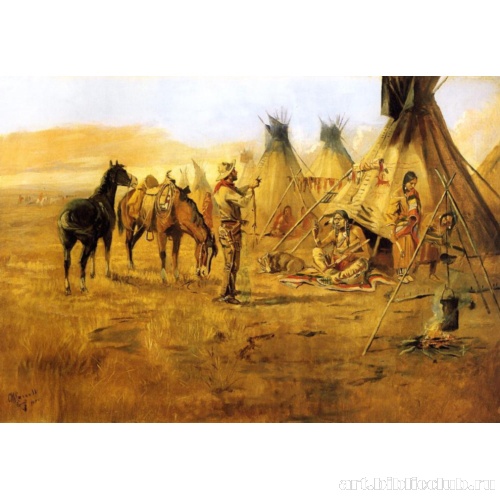 Ковбой торгуется за индейскую девушку