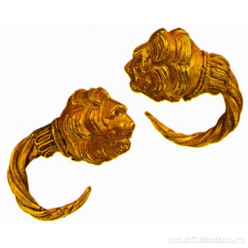 Пара серег с головами львов