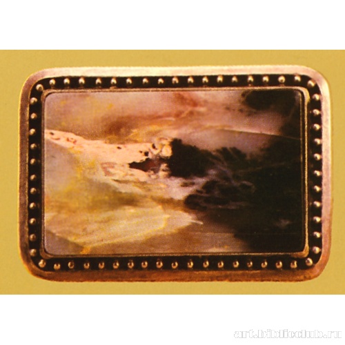 Брошь из пейзажной яшмы