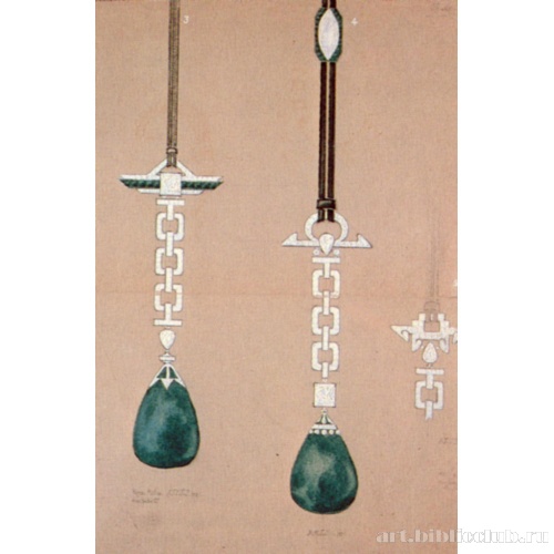 Эскиз кулона из платиновых звеньев