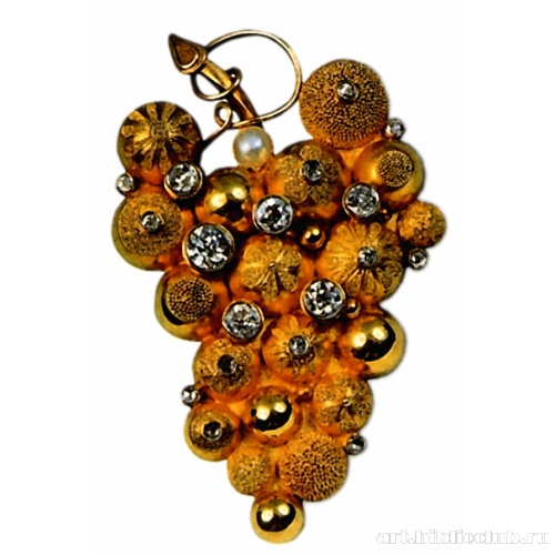Брошь «Виноградная гроздь»