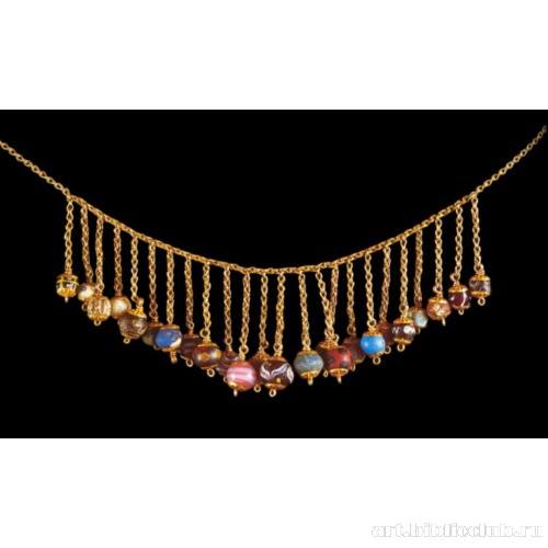 Ожерелье с подвесками в виде круглых разноцветных бусин