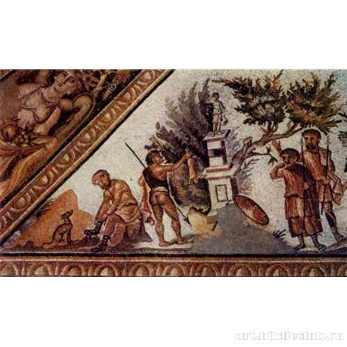 Осень, жертвоприношение Диане. Мозаика из виллы Константина в Антиохии