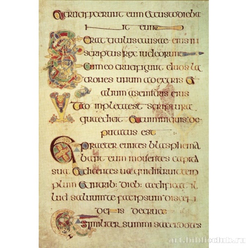 Страница Евангелия от Марка. Книга из Келлса