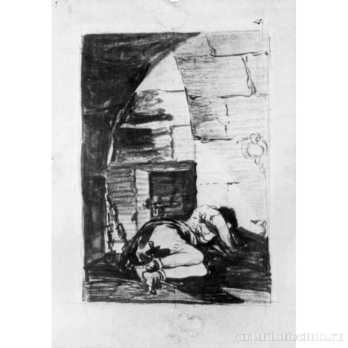 Рисунок для серии офортов «Капричос»: Женщина в тюрьме